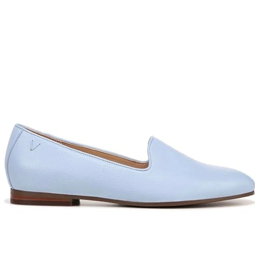 Vionic Willa II Sky Blue‎ Leather Loafer Flat Womens 8 M Arch Support Shoe New